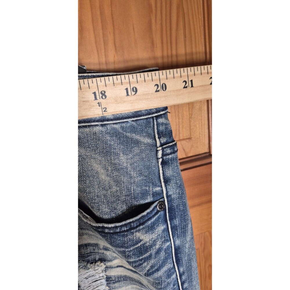 Grindhouse Denim Mens 40x32 Distressed Blue Jeans Stretchy Ripped High Rise NWT - Picture 6 of 12